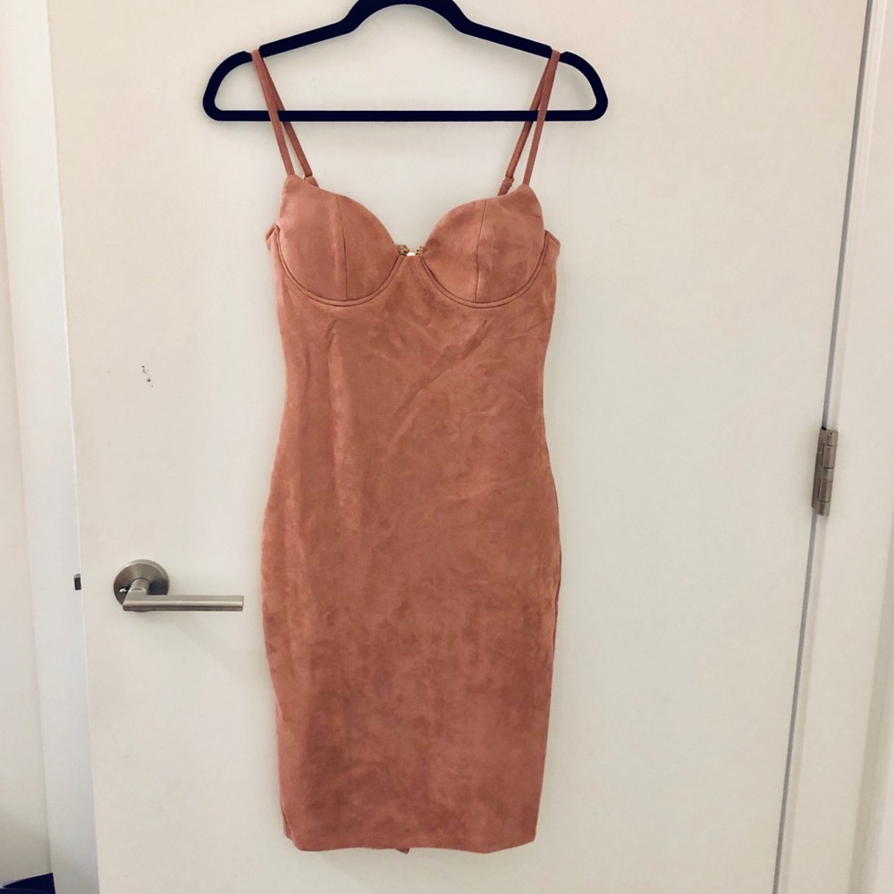 Fashionova Ria Suede Pink Blush Dress corset S - Picture 2 of 3